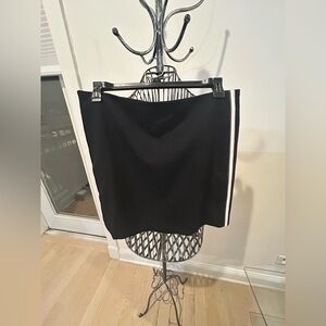 Banana Republic Black Mini Skirt with side White Stripe